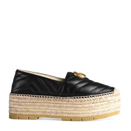 GUCCI/古驰 皮革经典双G标识松糕鞋51884BKO00