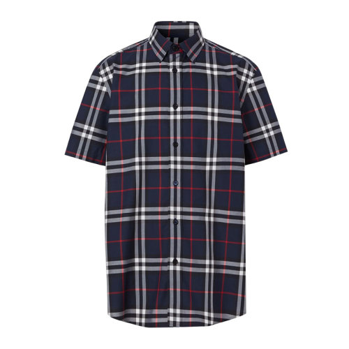 BURBERRY/博柏利 男装 服饰 21春夏 棉质经典格纹翻领衬衣  男士短袖衬衫