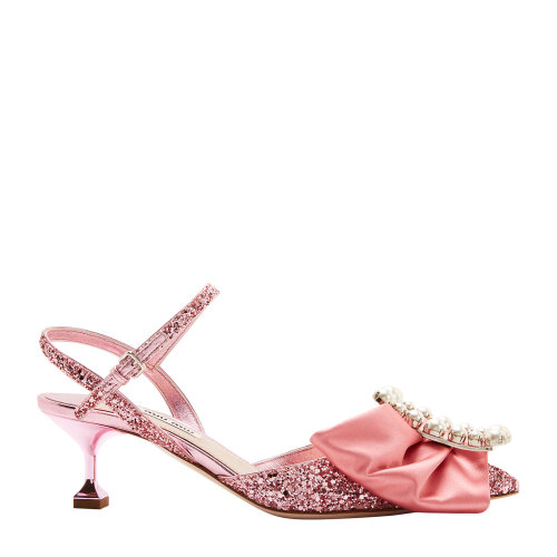 Miu Miu/缪缪 女士珍珠扣饰蝴蝶结通体亮片高跟凉鞋 5I513B_3K6V_F0MH5_F_055