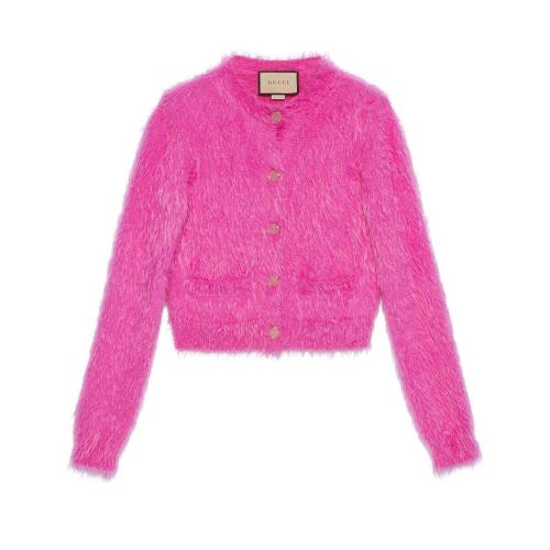 GUCCI古驰 22年秋冬 女士 拉绒羊毛针织开衫 697578 XKCEN 5614