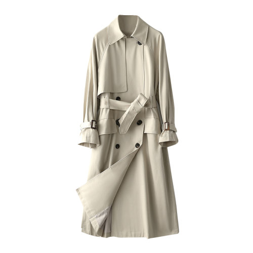 GeleiStory/GeleiStory  春秋新款风衣女宽松双排扣过膝长款英伦风女士风衣