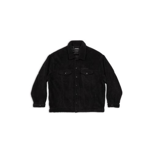  BALENCIAGA巴黎世家 22年秋冬 男士 夹克 Mens Fleece Oversized Jacket  in Black 704464TMQ2