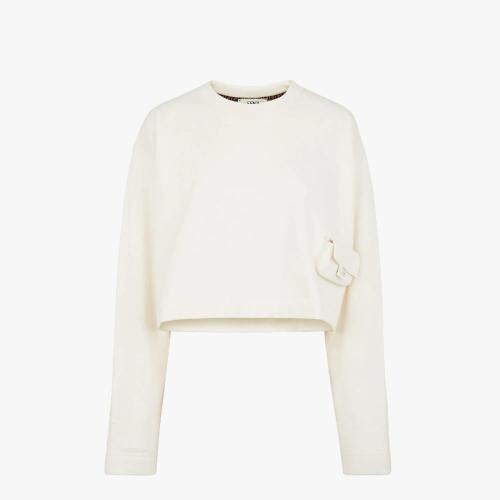  FENDI芬迪 22年秋冬 女士 卫衣 白色针织运动衫 FS7947AMGYF1J7C