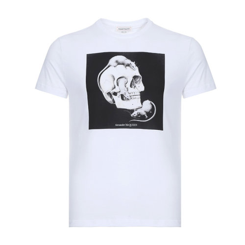 AlexanderMcQueen/亚历山大麦昆 男士短袖T恤 男士棉质圆领短袖T恤 611010 QOZB4