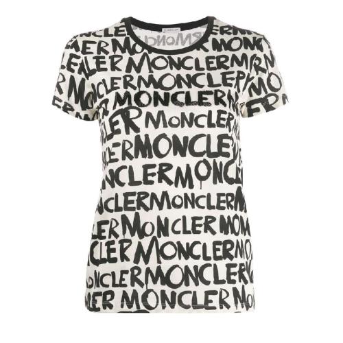 Moncler/蒙克莱 女士白色棉质短袖T恤 8051950 829E6 034