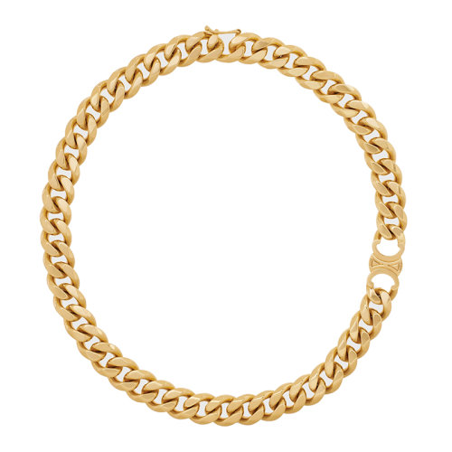 CELINE/赛琳 22新款 TRIOMPHE系列 男女同款金色金属项链460DD6BRA.35OR