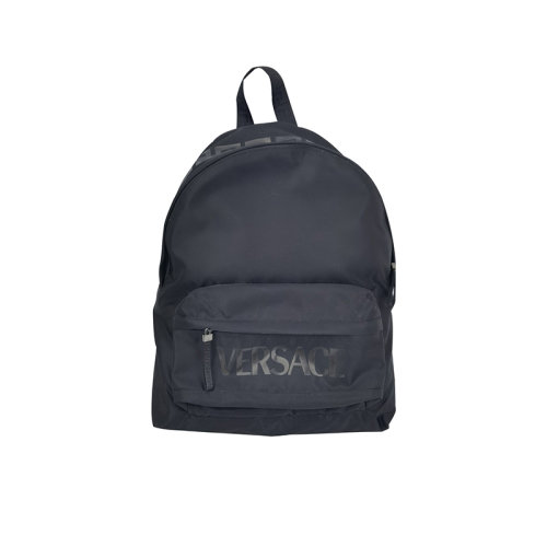 Versace 范思哲 黑色双肩背包 正面字母logo