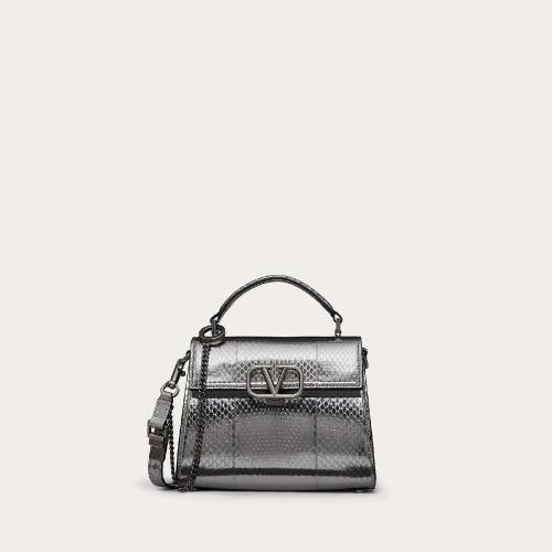  VALENTINO华伦天奴 22年春夏 女士 手提包 SAC a MAIN MINI V*w*SLING EN AYERS LAMé UW2B 预定商品1-3周发货