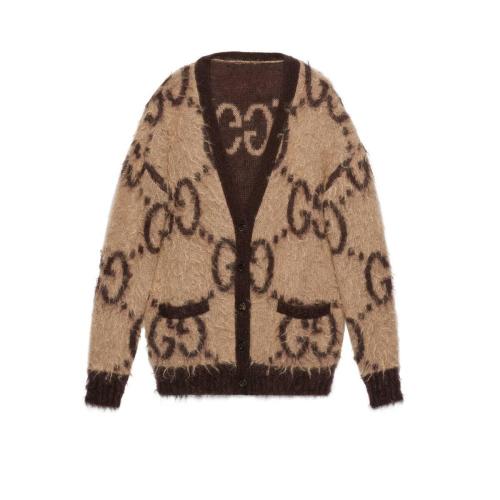 GUCCI古驰 22年秋冬 女士 双面GG马海毛羊毛混纺开衫 635160 XKBK2 2254
