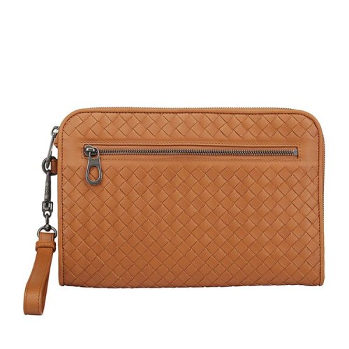 Bottega Veneta/葆蝶家  男包皮革编织纹拉链开合钱包手拿包   493190V46511519  GMH0012BC