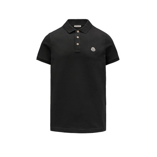 Moncler/蒙克莱 22年秋冬新款 男士黑色纯棉毛毡徽标短袖polo衫G10918A7070084556999