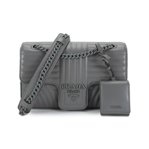 PRADA/普拉达  女士Diagramme系列皮革单肩斜挎包带小包 1BD108 WD91