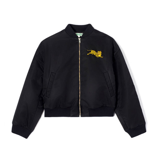 KENZO/高田贤三 凯卓 女装女士黑色尼龙老虎刺绣时尚百搭夹克外套 F952BL0895.AG