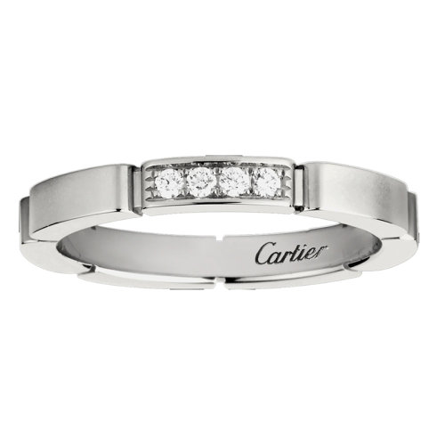 CARTIER/卡地亚 MAILLONPANTHèRE 18K金白金镶嵌钻石戒指B4080400