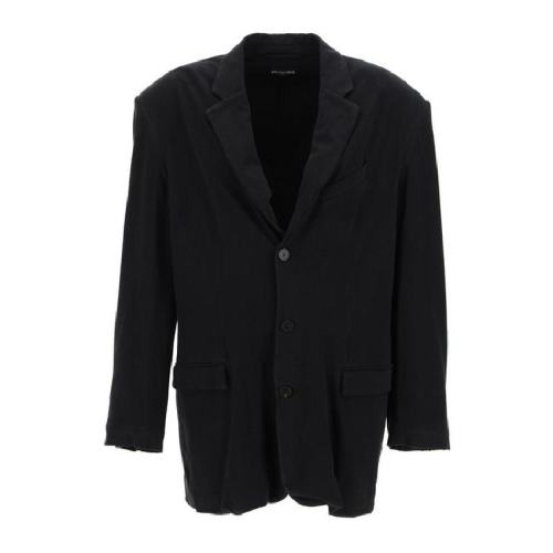  Balenciaga/巴黎世家 男士黑色织物夹克 662182TAV04 1000 PLFSX