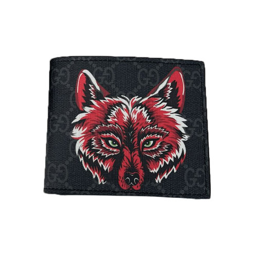 Gucci古驰    狼头男士短钱夹