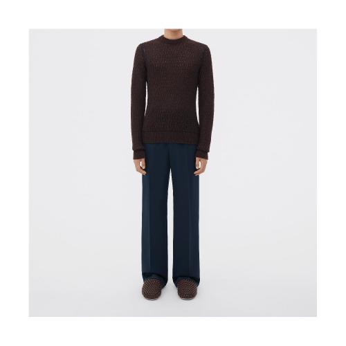  BV葆蝶家 22年秋冬 男士 针织衫 pull en maille de laine et mohair effet dentelle 720826V2