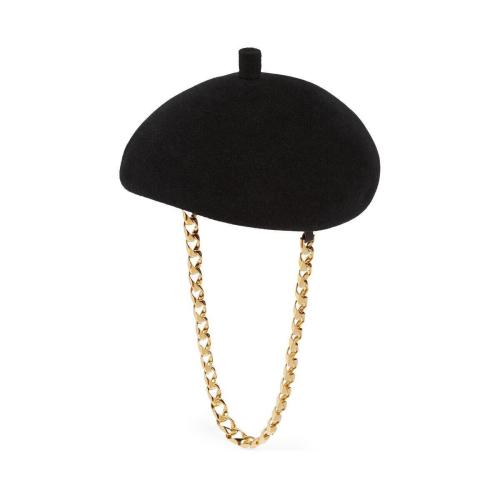  GUCCI古驰 22年秋冬 女士 饰链带毛毡贝雷帽 728199 3HAOC 1060