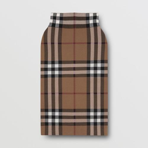  BURBERRY 22年秋冬 女士 格纹丝棉混纺提花半裙 80434121