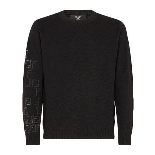FENDI/芬迪 男士 服装 21春夏 圆领双F图案针织衫毛衣 男士针织衫/毛衣