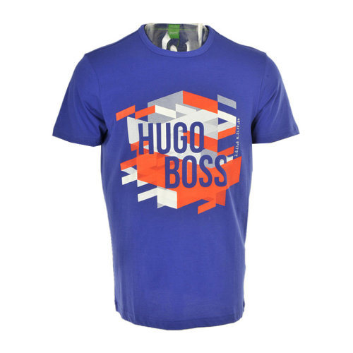 HUGO BOSS/雨果博斯 男士纯色棉质经典字母徽标印花圆领上衣短袖T恤 TEEOS-50323993 多色可选