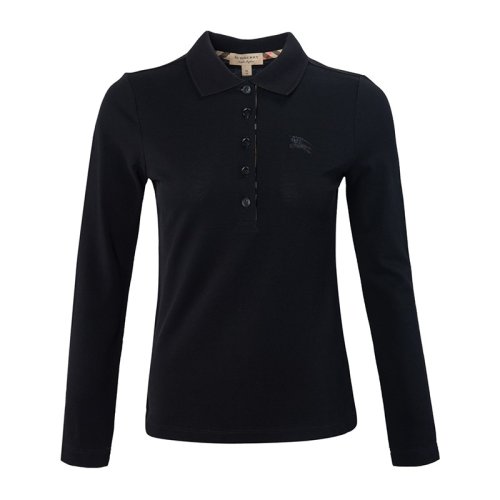  BURBERRY/博柏利 女士黑色棉质长袖POLO衫 8004798 PLFSX