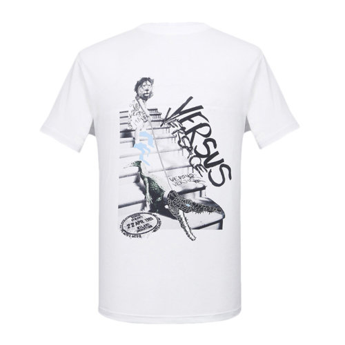 VERSACE 范思哲 男士 服装 白色圆领字母LOGO动物图案棉质T恤 男士短袖T恤