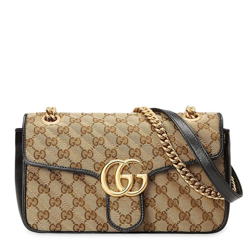 GUCCI/古驰  女士 女包时尚百搭金属双G装饰双G印花链条单肩包斜挎包手提包 443497-HVKEG-9772
