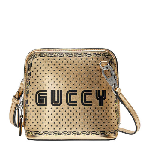 GUCCI/古驰包袋斜挎包皮质金色烫金贝壳单肩包411189   ai女包