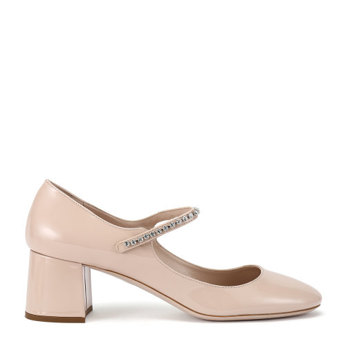 MiuMiu/缪缪 裸粉色 女士仿水晶装饰玛丽珍高中跟鞋 5I964C_LXN_F0236_F_055