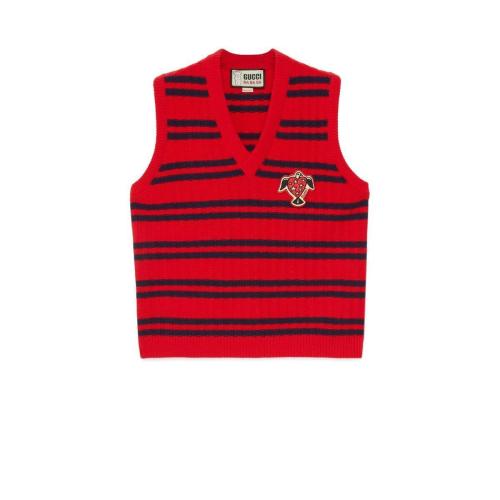  GUCCI古驰 22年秋冬 男士 Gucci HA HA HA特别系列条纹羊毛马甲 721799 XKCS6 6140