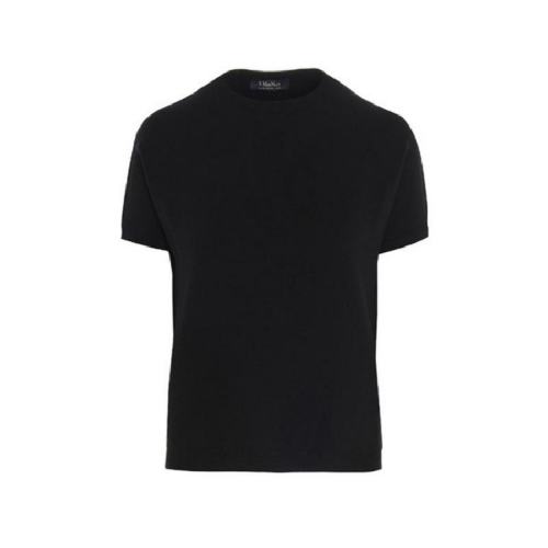  MaxMara/麦丝玛拉 女士黑色棉质短袖T恤 936609036 002