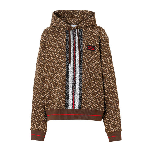 Burberry/博柏利 女装 服装 棕色棉质多色logo印花连帽运动衫 女卫衣