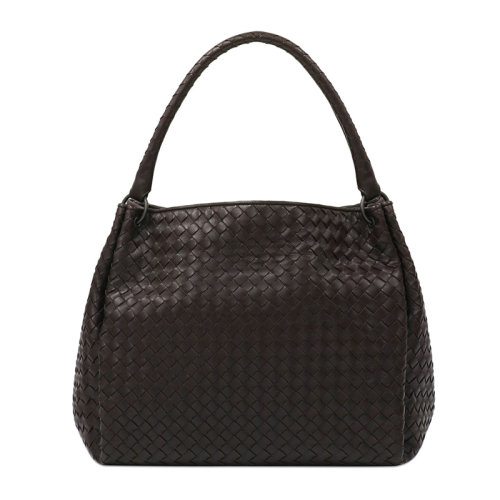 Bottega Veneta/葆蝶家 女士深咖色编制小羊皮手提包单肩包女包 222322-V0016-2072