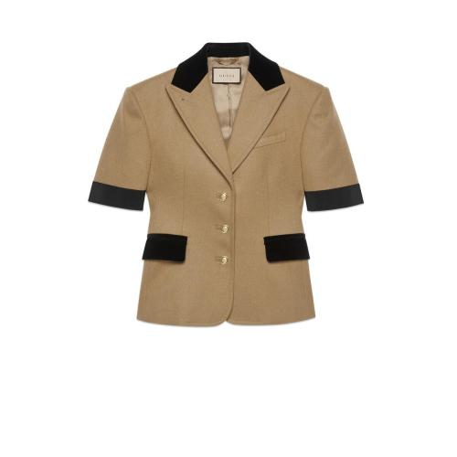  GUCCI古驰 22年秋冬 女士 短袖法兰绒夹克 672000 ZAHXY 2295