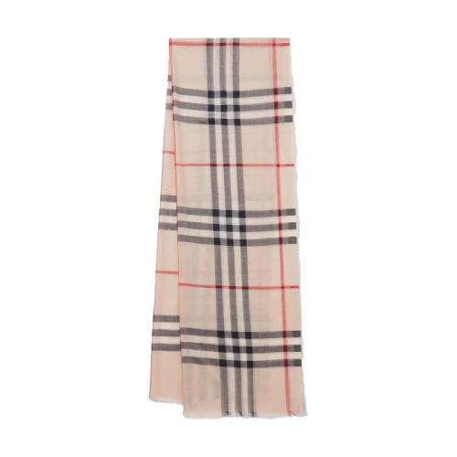  BURBERRY 22年秋冬 男士 轻盈格纹丝毛混纺围巾 80154071