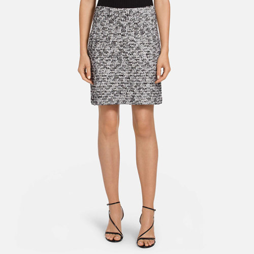 St.John/盛蔷麻灰色时尚粗花呢针织女士半身裙K71Z051