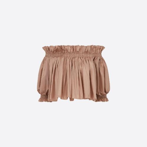  DIOR迪奥 22年秋冬 女士 短袖T恤 露肩缩褶上衣 311B10A6119_X4220