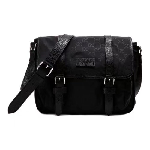 GUCCI/古驰 男士 涤纶单肩斜挎包 黑色系 均码