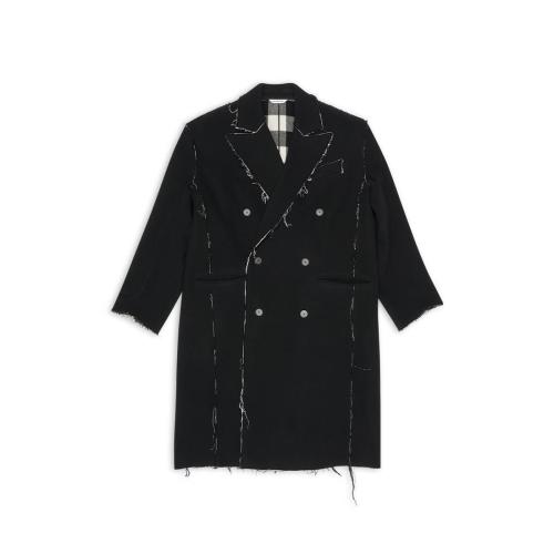  BALENCIAGA巴黎世家 22年秋冬 女士 大衣 RAW EDGE COAT 704511TMU181070