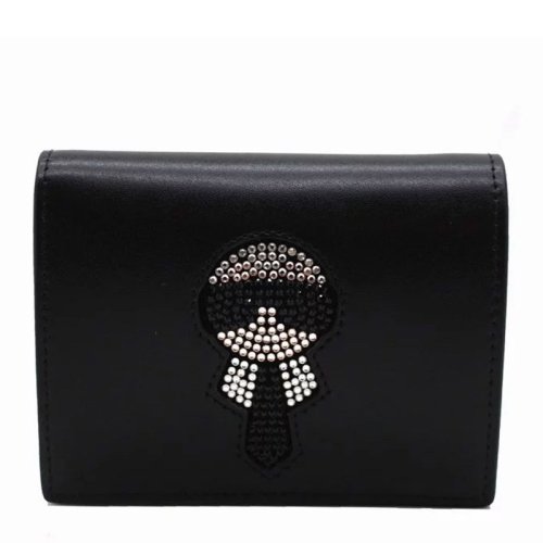 Fendi 芬迪   女士黑色牛皮老佛爷装饰时尚钱夹钱包