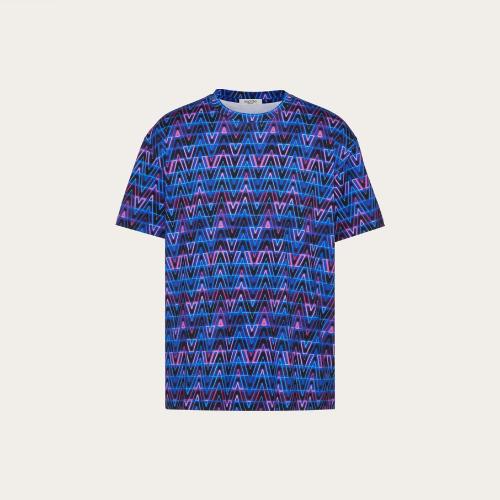  VALENTINO华伦天奴 22年秋冬 男士 短袖T恤 T-SHIRT IMPRIMé V NEON OPTICAL XV3MG11H85PE58
