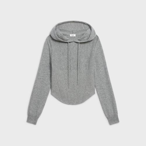  CELINE赛琳思琳 22年秋冬 女士 针织衫 PULL CAPUCHE CORSET CACHEMIRE 2AD59275T.09GM