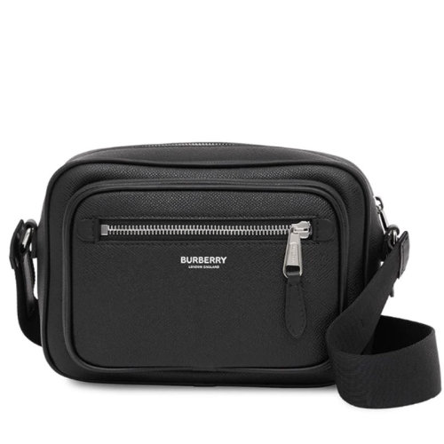BURBERRY/博柏利 巴宝莉 男士 男包 黑色皮革斜跨包单肩包 80265551