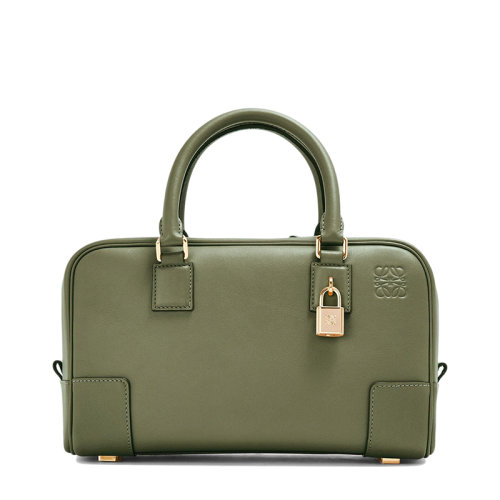 LOEWE/罗意威 22春夏新款Amazona 23系列 女士鳄梨绿色纳帕小牛皮金色挂锁装饰单肩斜挎手提包0010640746