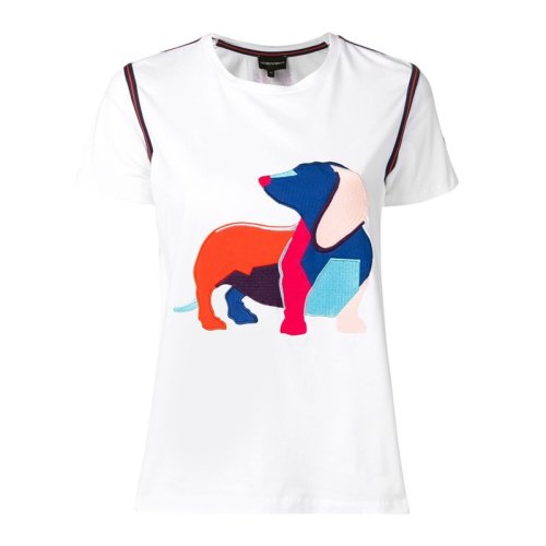  Emporio Armani/安普里奥阿玛尼 女士米白色棉质短袖T恤 3G2T6P J7SZ 0100 PLFSX