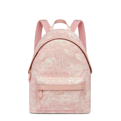 DIOR/迪奥 22春夏新款 儿童款淡粉色帆布象牙色茹伊印花图案双肩包M1523OTMJ_M45E