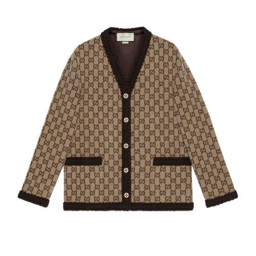  GUCCI古驰 22年秋冬 女士 羊毛GG针织开衫 644570 XKBN1 9751