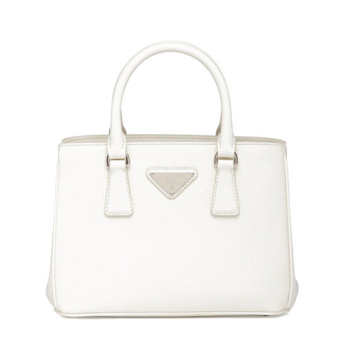 PRADA/普拉达     Galleria系列 女士白色Saffiano皮革附徽标印花可拆卸调节编织肩带手提单肩包1BA296_NZV_F02EO_V_V21
