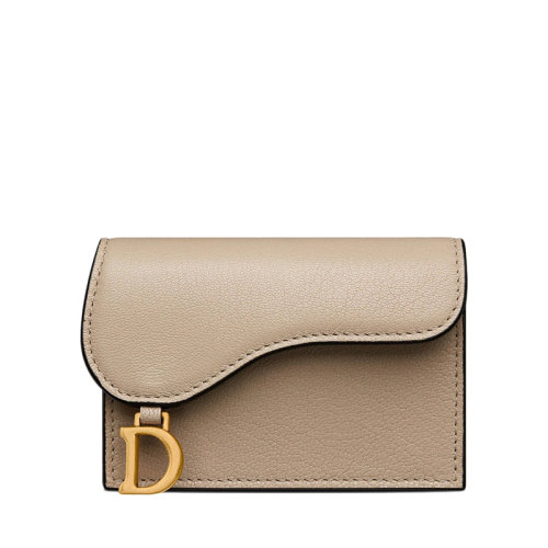 DIOR/迪奥 22春夏新款SADDLE系列 女士自然色山羊皮鞍型翻盖卡包卡片夹S5611CCEH_M116